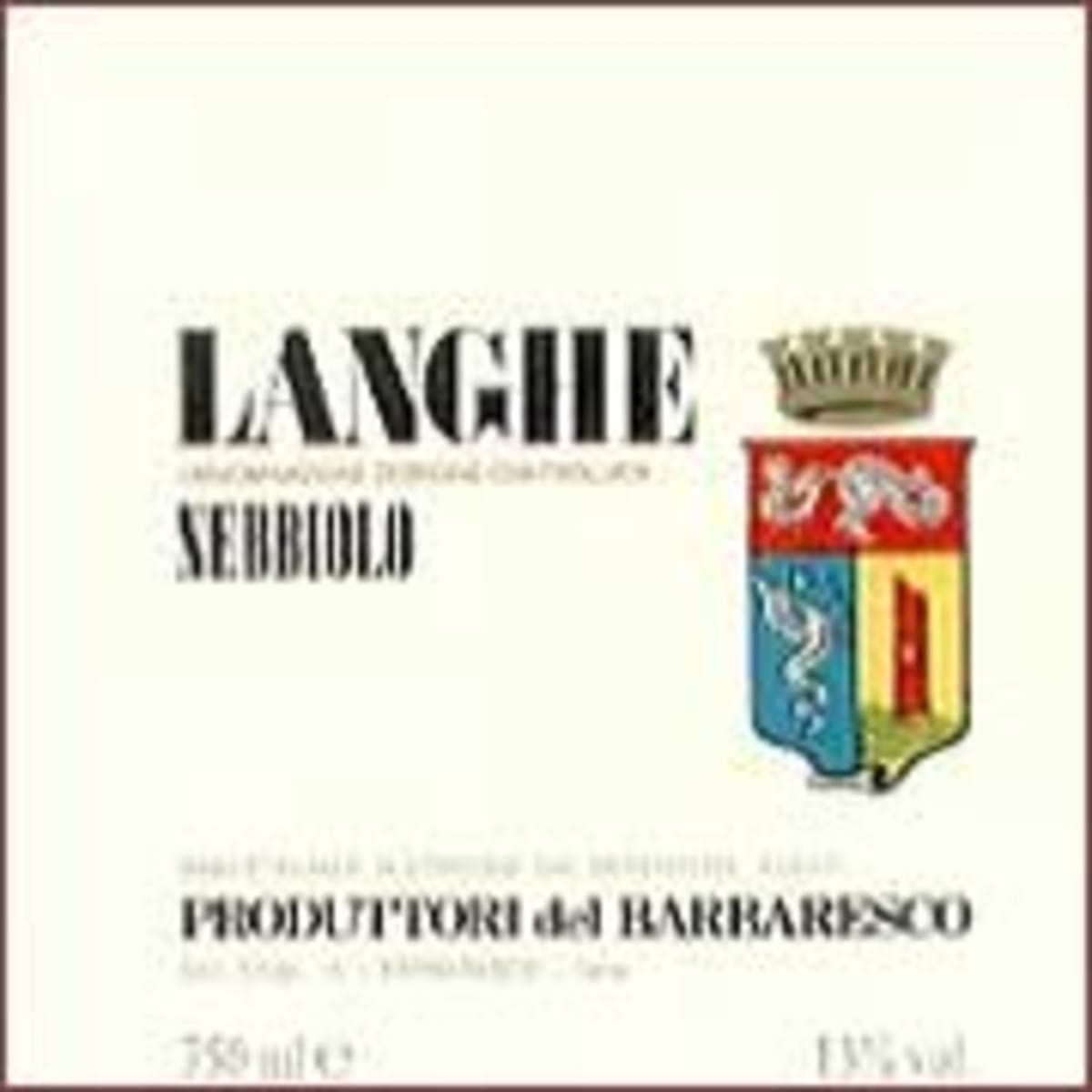 Produttori del Barbaresco Nebbiolo delle Langhe 2001 Front Label