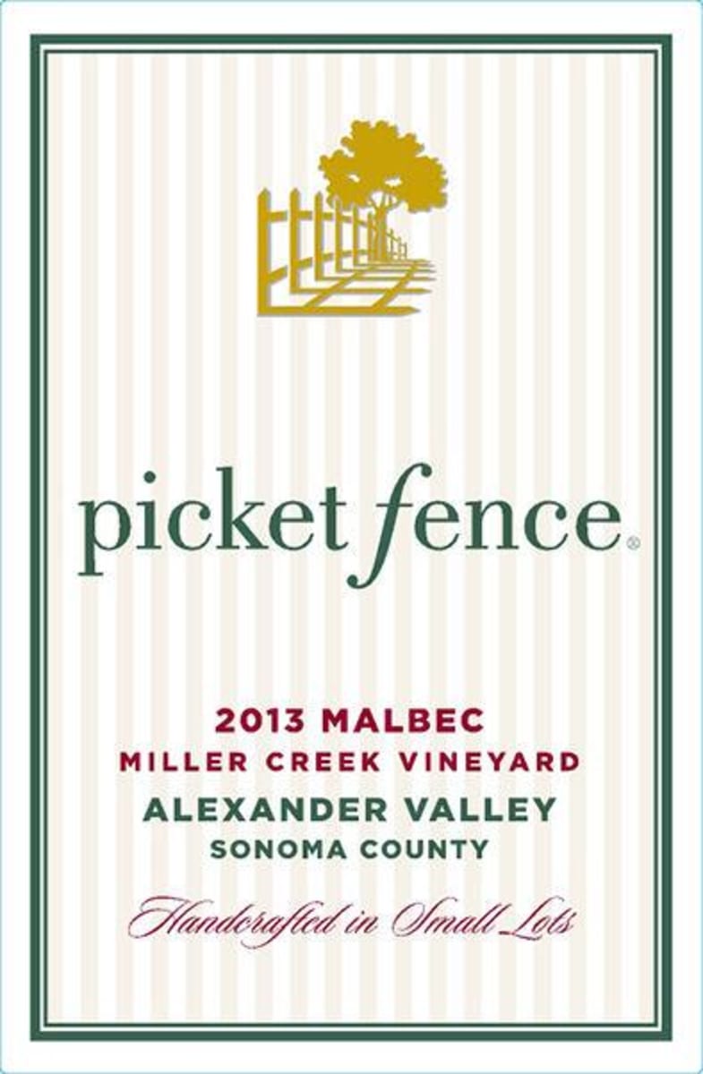 Picket Fence Miller Creek Vineyard Malbec 2013  Front Label