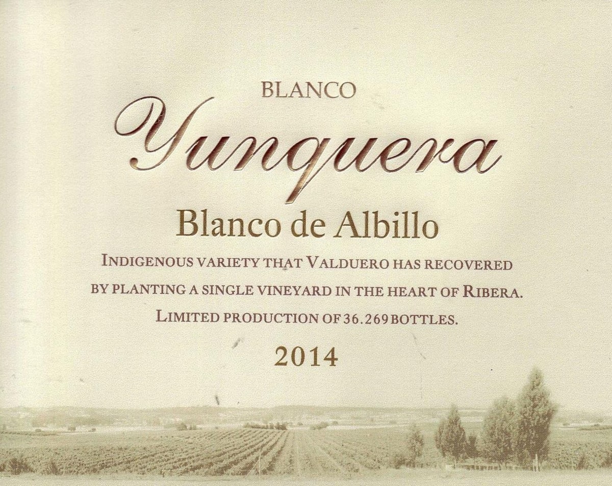 Valduero Yunquera Blanco de Albillo 2014 Front Label