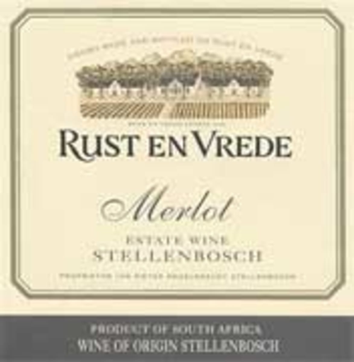 Rust en Vrede Merlot 2002 Front Label