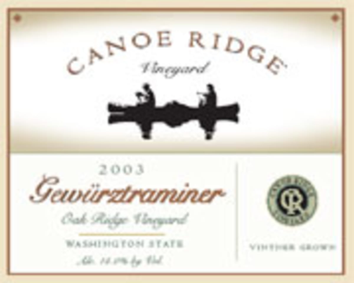 Canoe Ridge Gewurztraminer 2003 Front Label