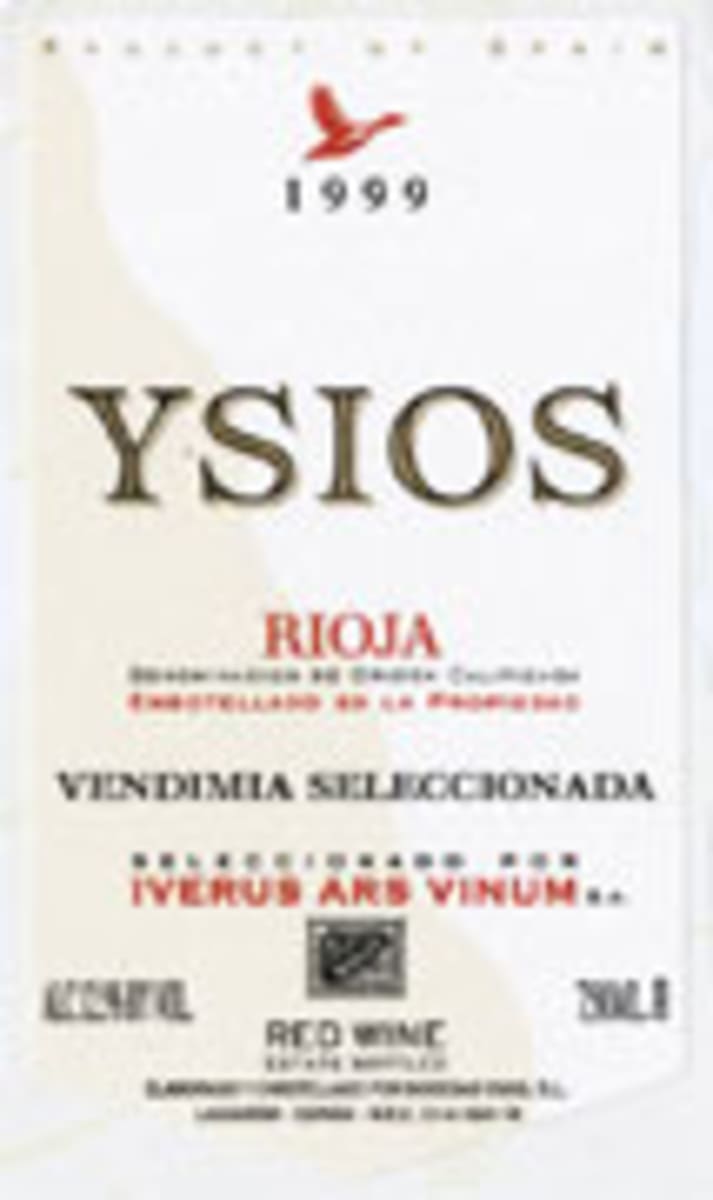 Ysios Tempranillo 1999 Front Label