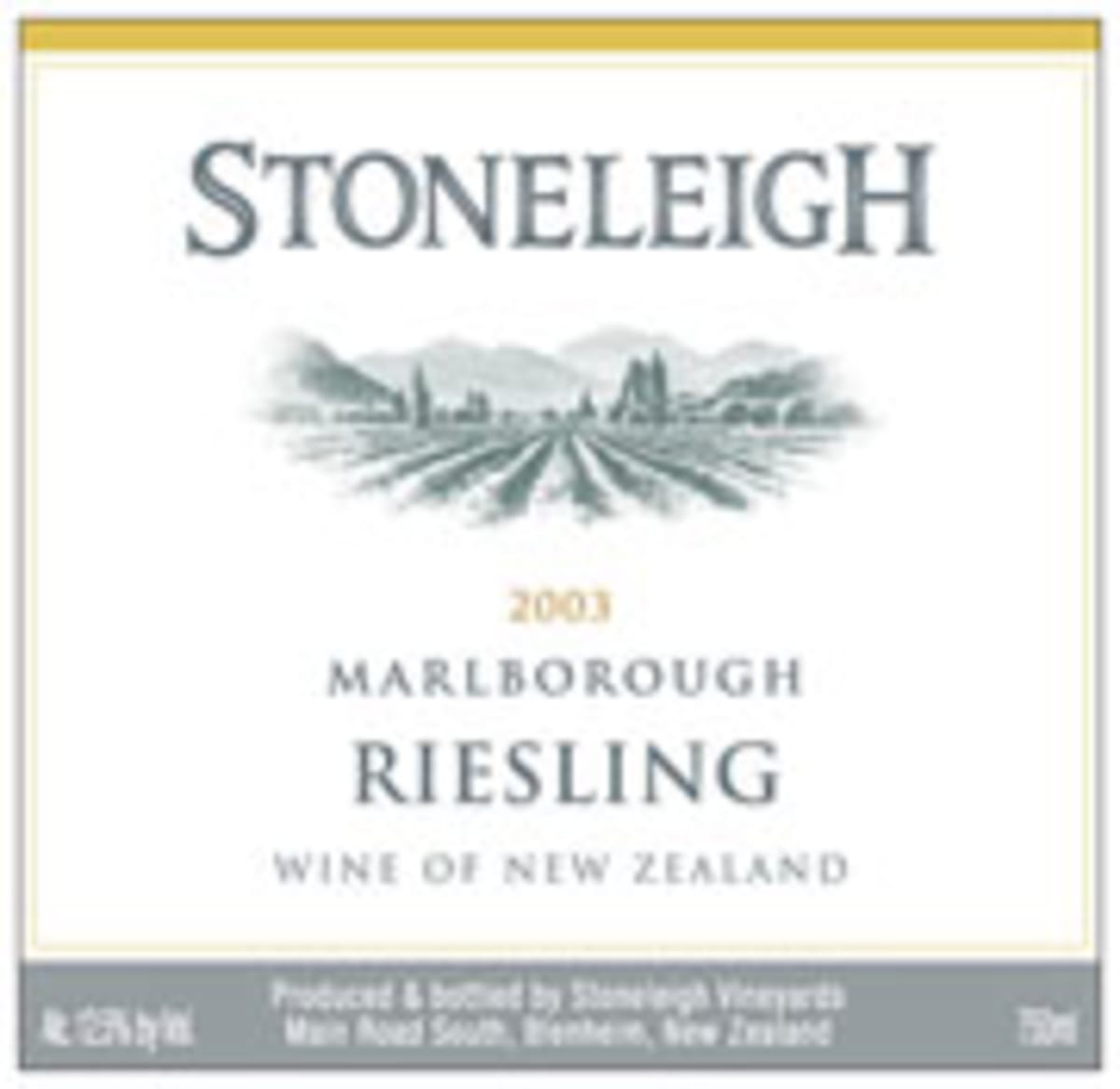 Stoneleigh Riesling 2003 Front Label