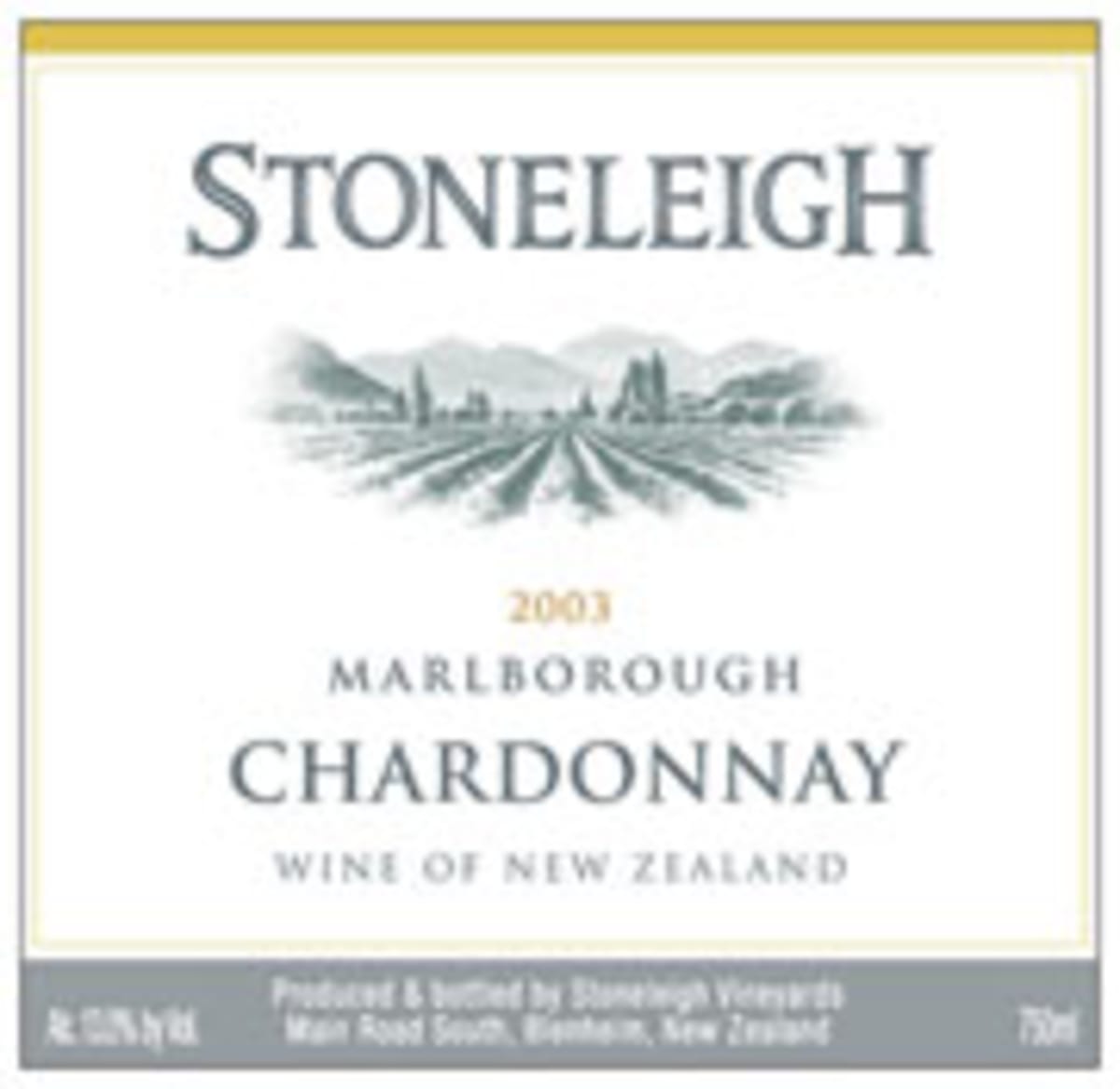 Stoneleigh Chardonnay 2003 Front Label