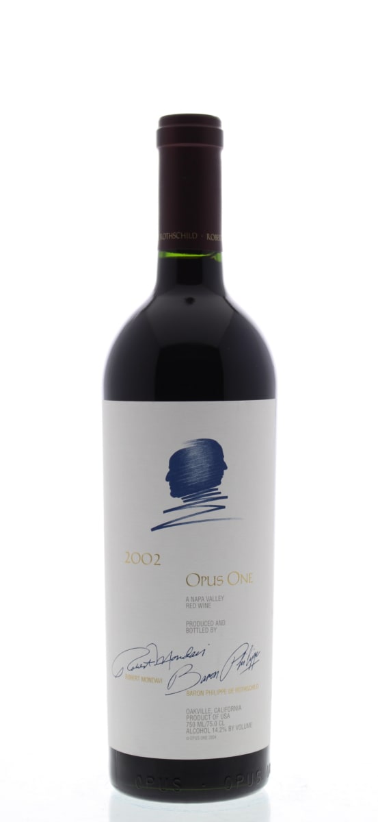 Opus One (scuffed label) 2002 Front Bottle Shot