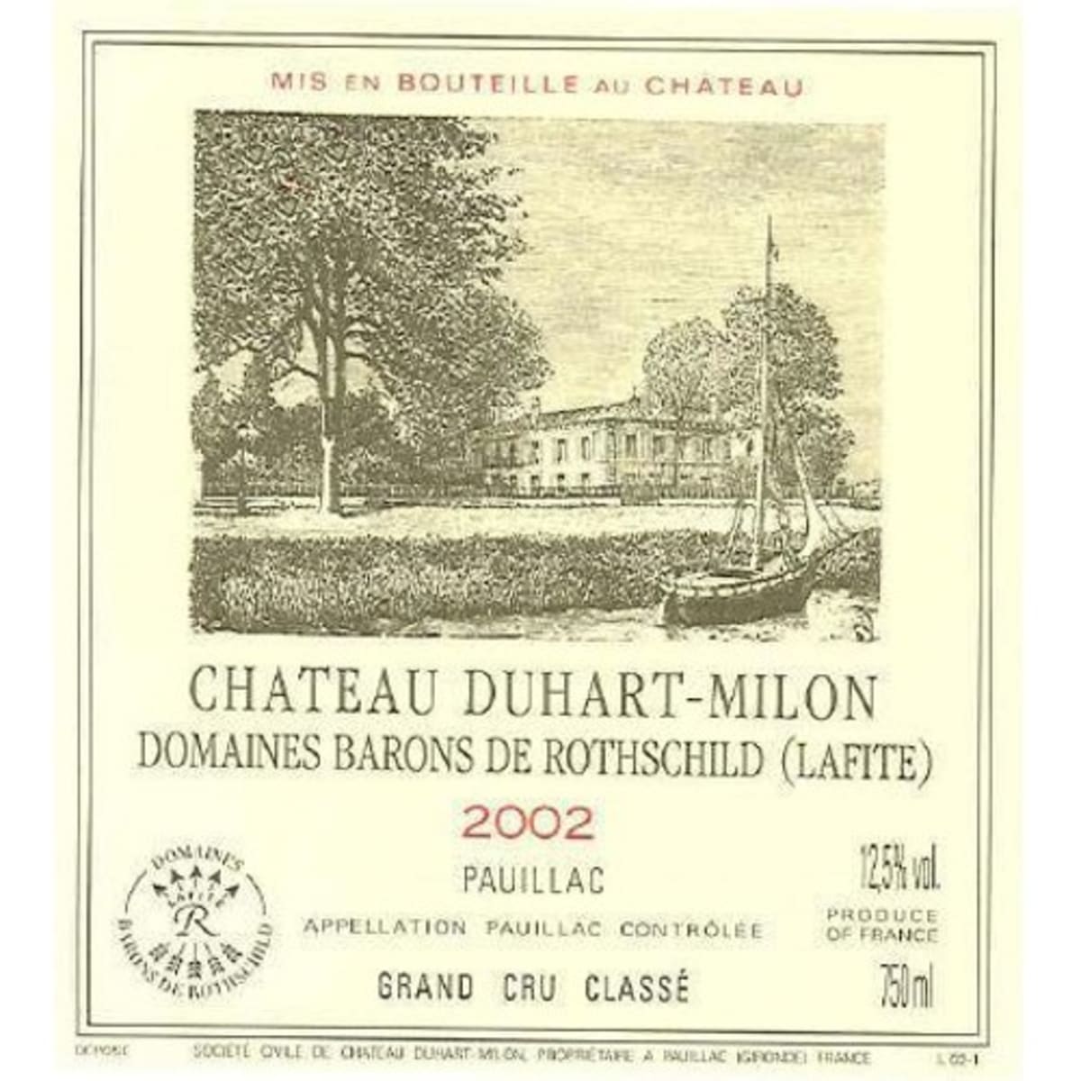 Chateau Duhart-Milon  2002 Front Label