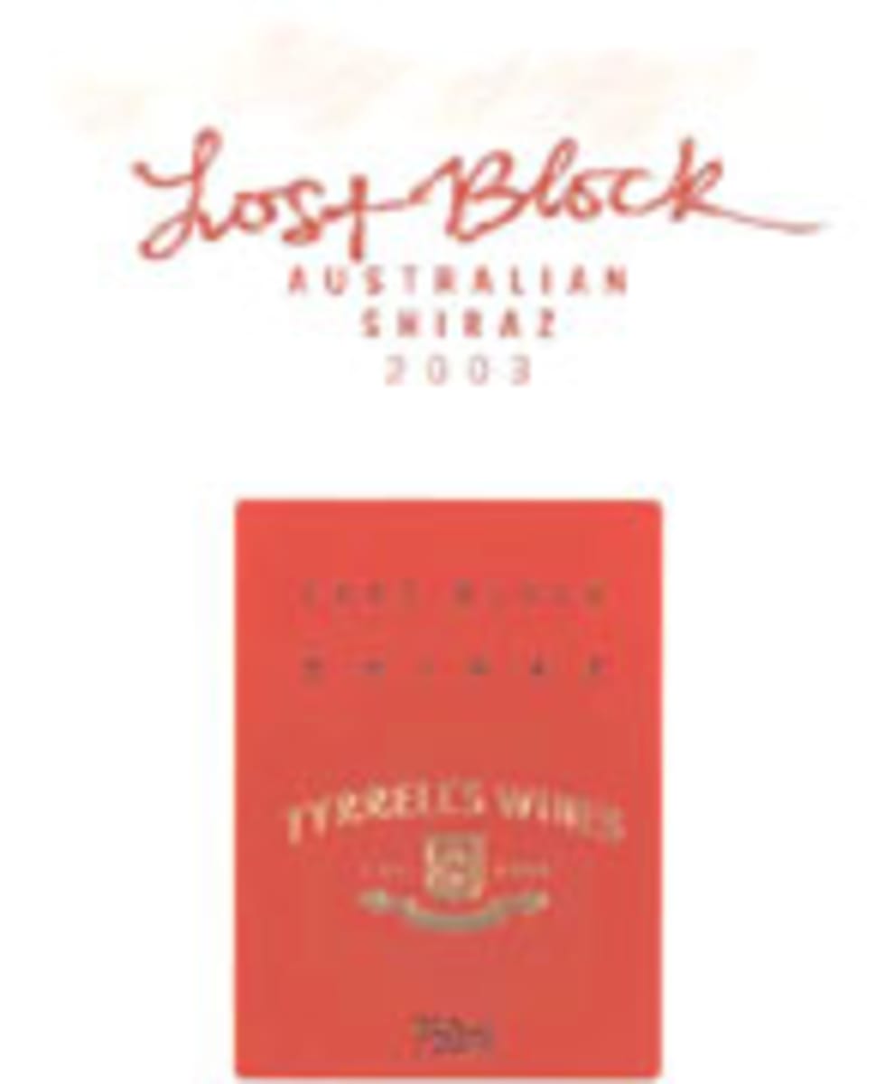 Tyrrell's Lost Block Shiraz 2003 Front Label