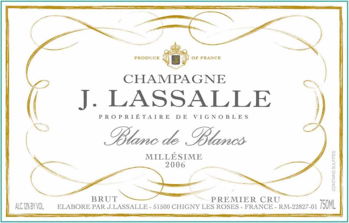 J. Lassalle Brut Millesime Premier Cru Blanc de Blancs 2006 Front Label