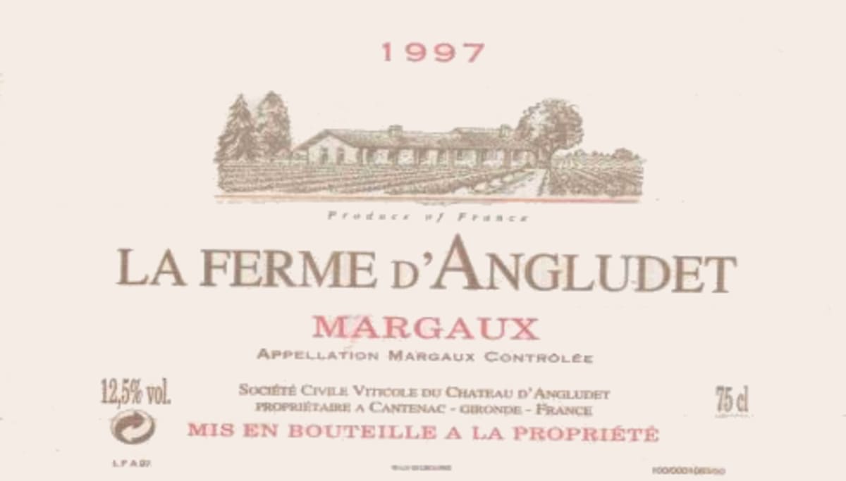 Chateau d'Angludet La Ferme d'Angludet 1997 Front Label