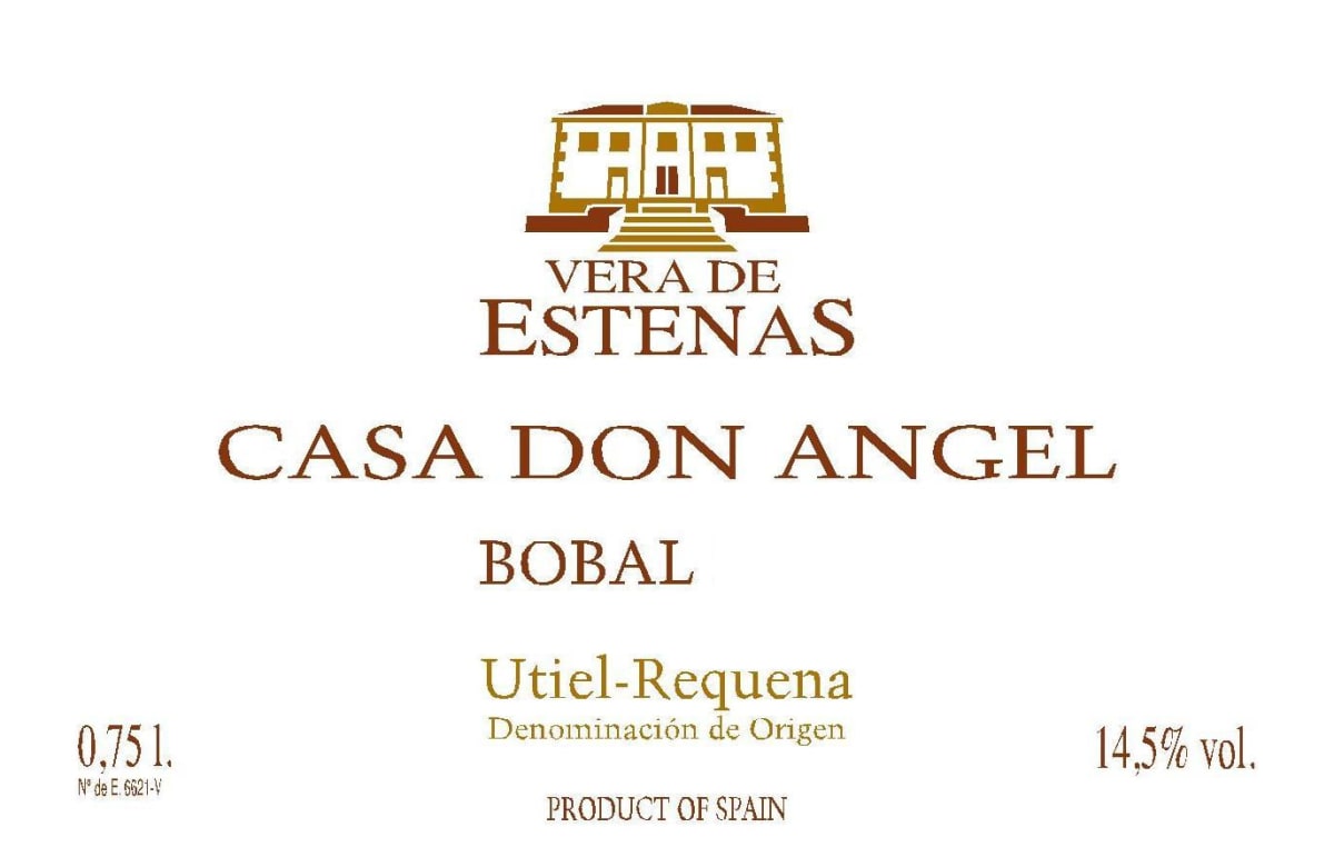 Vera de Estenas Casa Don Angel Bobal 2013 Front Label