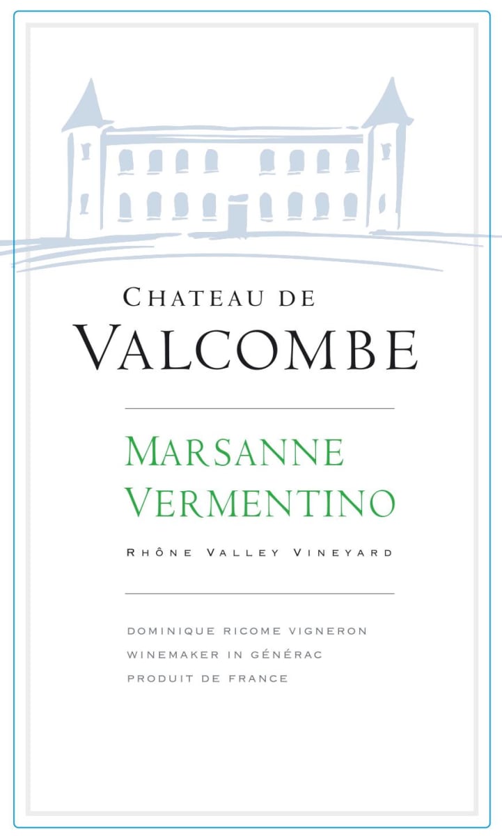 Chateau Valcombe Marsanne - Vermentino 2013 Front Label