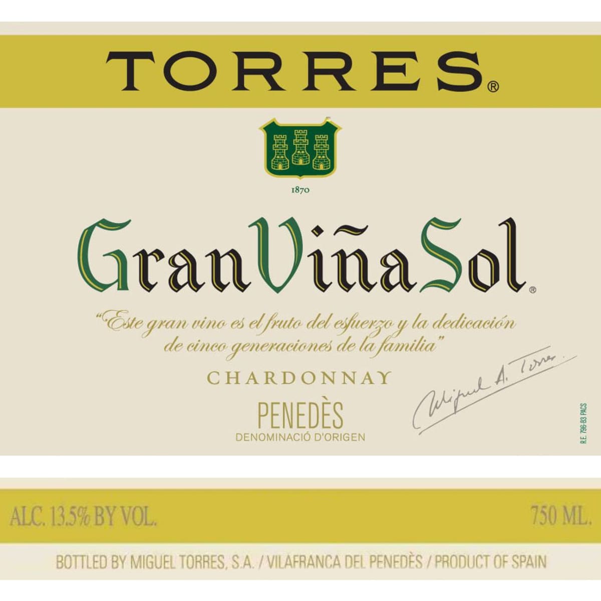 Vina Sol Gran Vina Sol Chardonnay 2006 Front Label