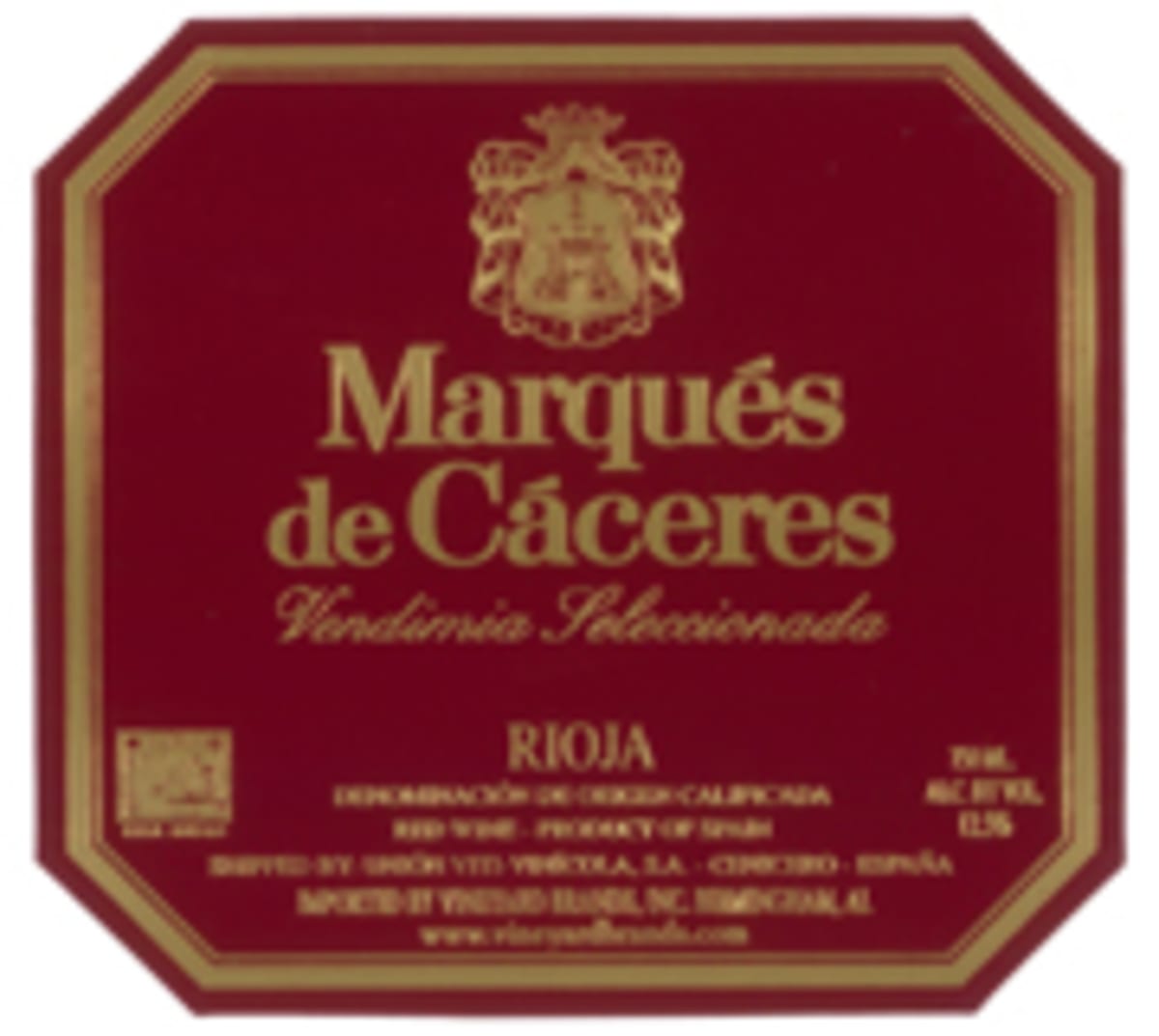 Marques de Caceres Rioja Crianza 2004 Front Label