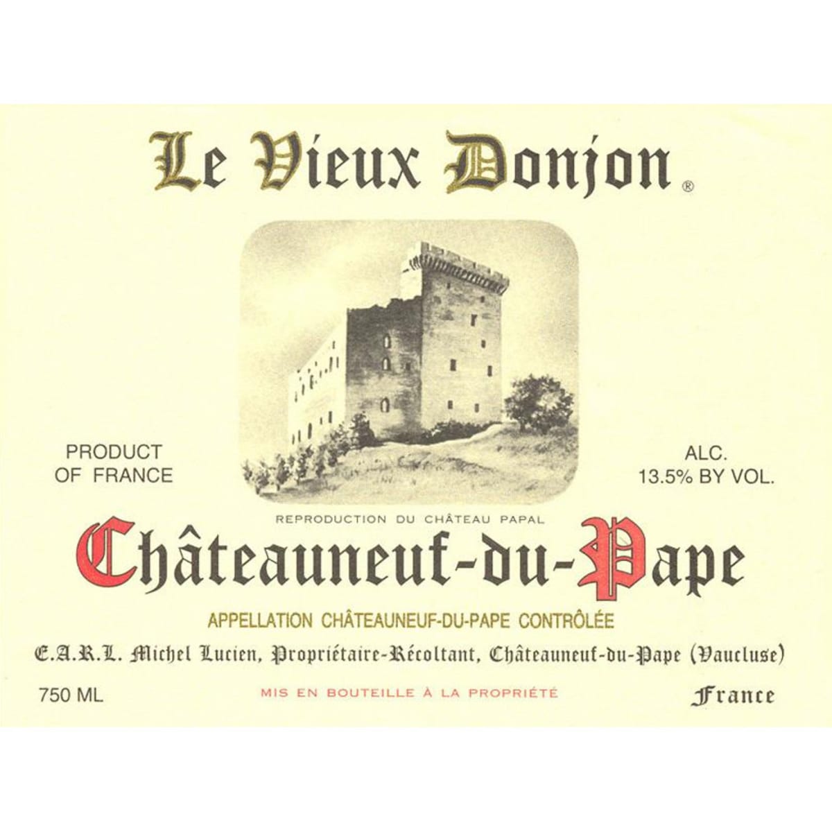 Le Vieux Donjon Chateauneuf-du-Pape 2006 Front Label