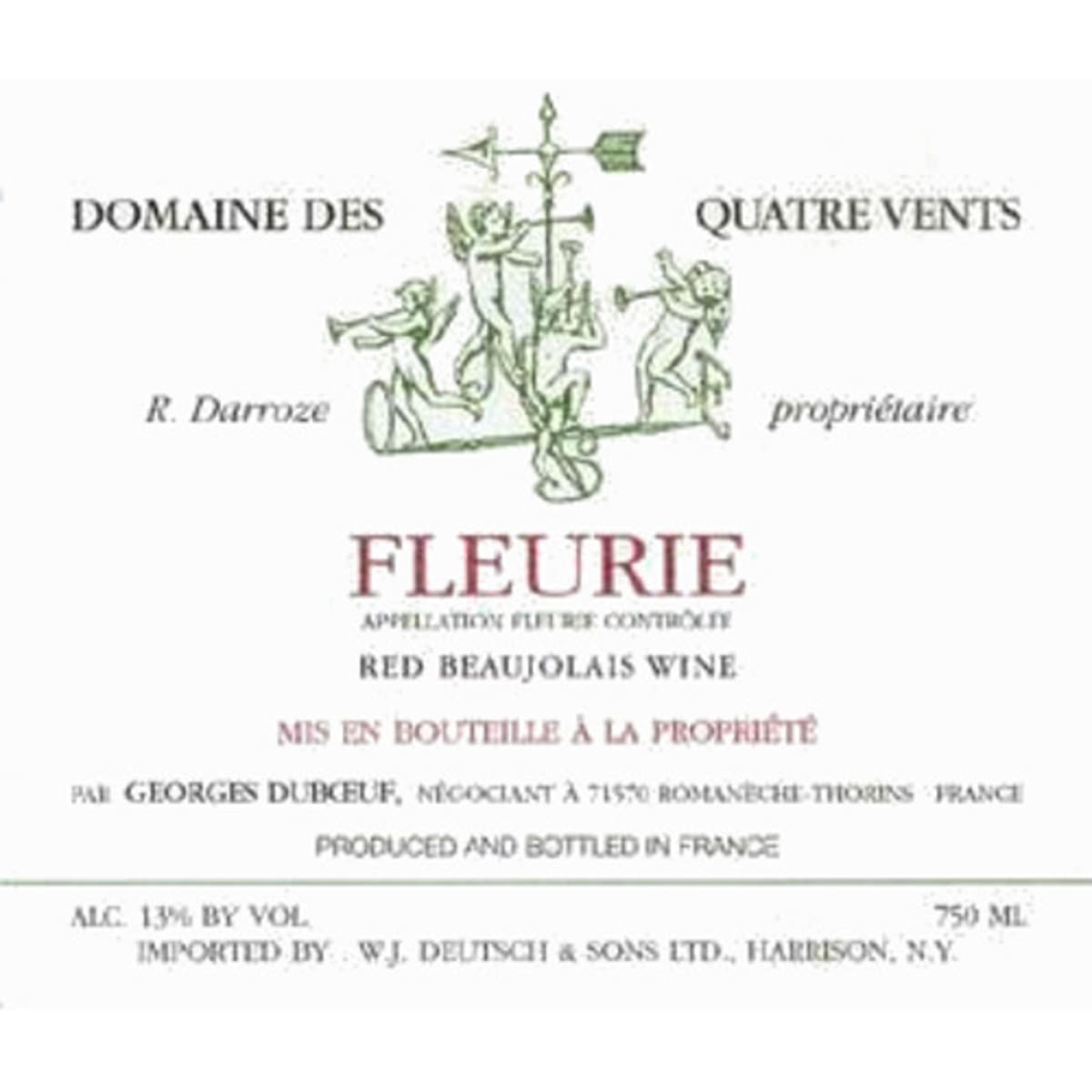 Duboeuf Fleurie Domaine des Quatre Vents 2006 Front Label