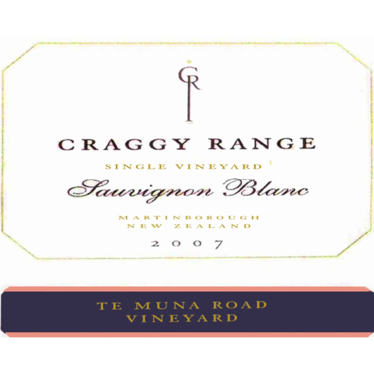 Craggy Range Winery Te Muna Road Vineyard Sauvignon Blanc 2007 Front Label