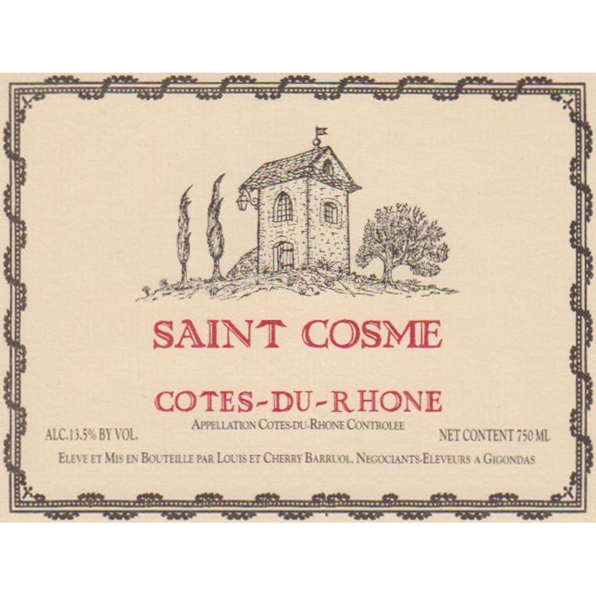 Chateau de Saint Cosme Cotes-du-Rhone 2006 Front Label
