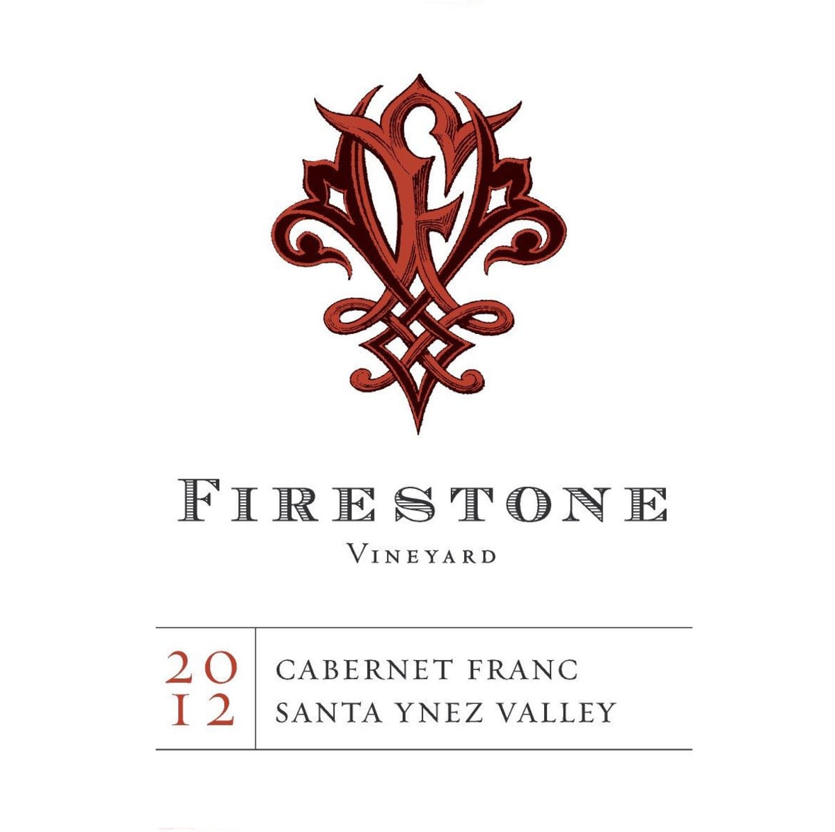 Firestone Cabernet Franc 2012 Front Label