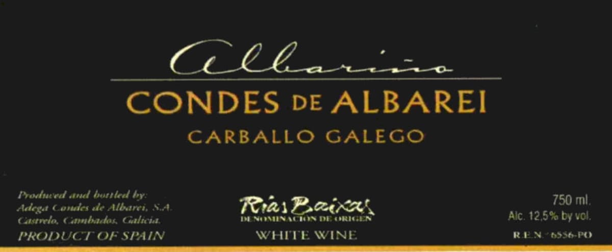 Condes de Albarei Carballo Galego 2009 Front Label