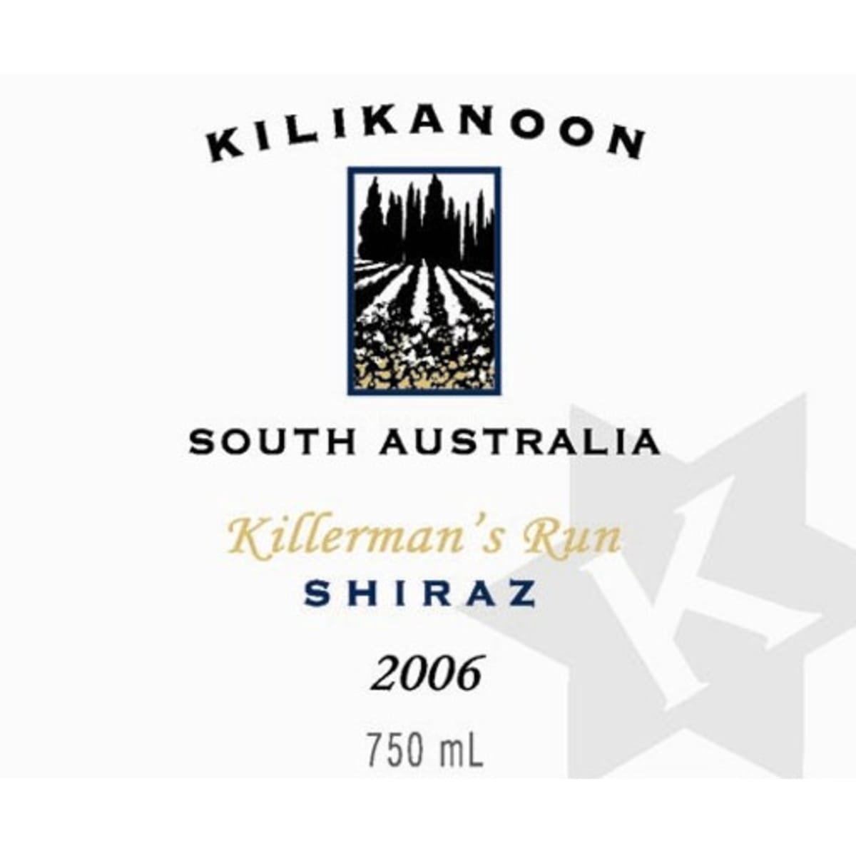 Kilikanoon Killerman's Run Shiraz 2006 Front Label