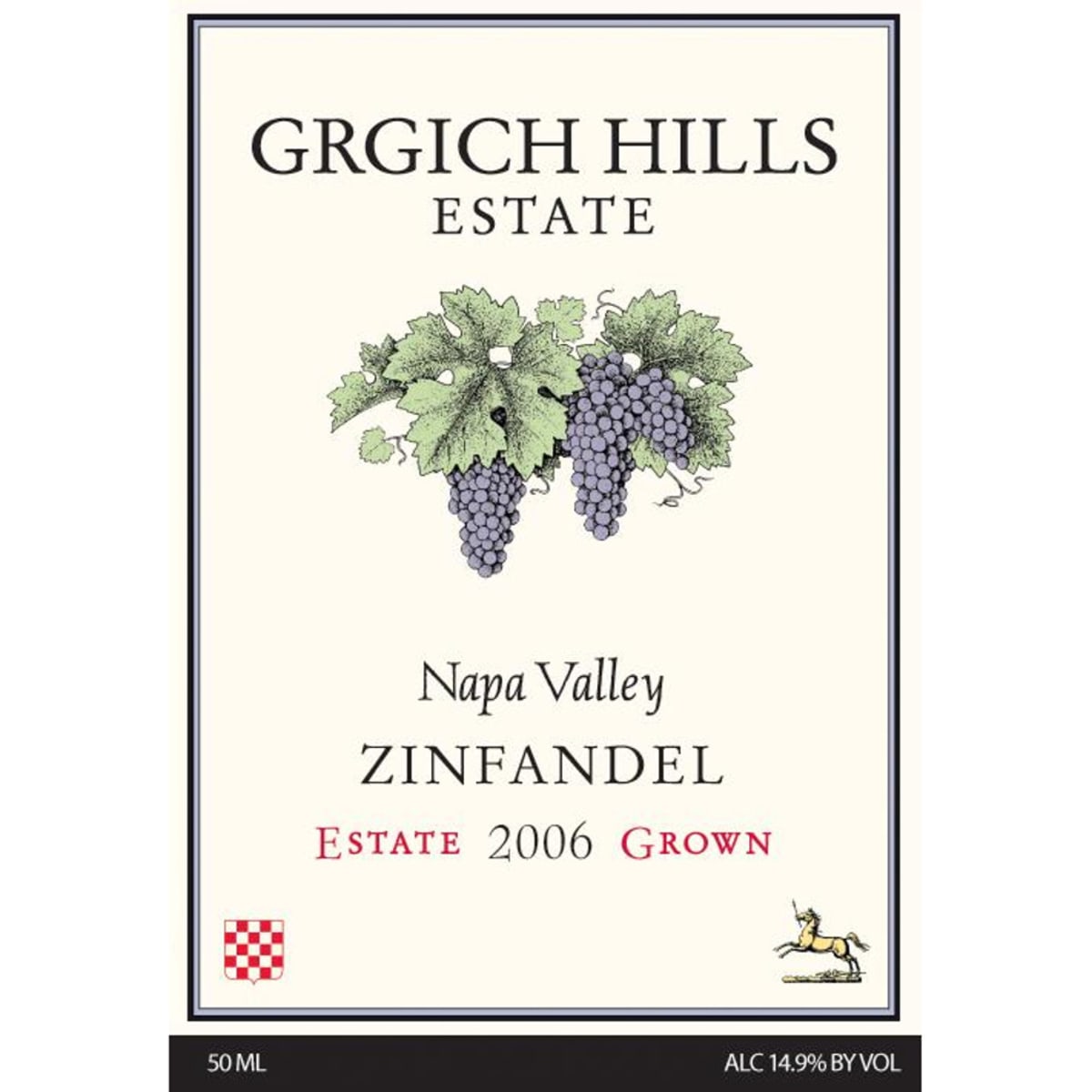 Grgich Hills Estate Zinfandel (375ML half-bottle) 2006 Front Label