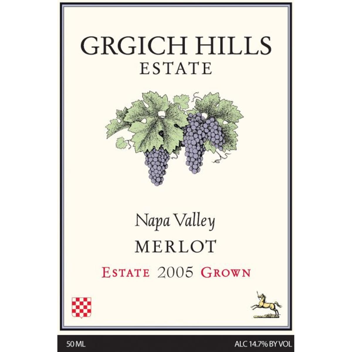 Grgich Hills Estate Merlot 2005 Front Label