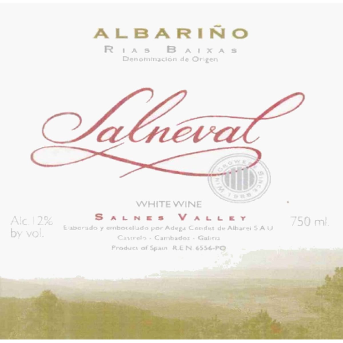 Salneval Albarino 2008 Front Label