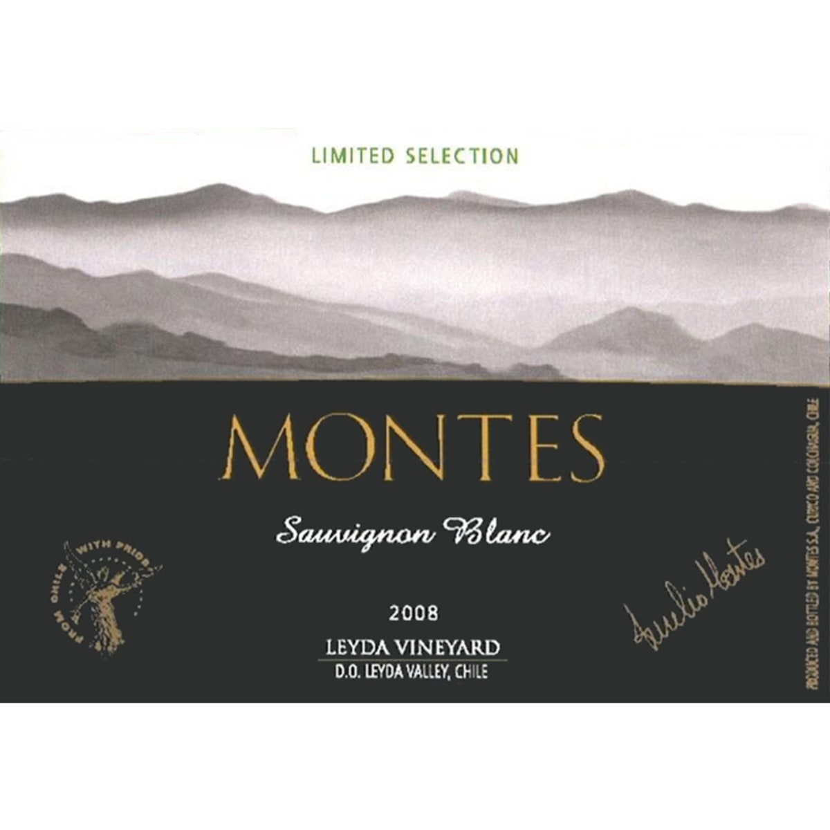 Montes Leyda Sauvignon Blanc 2008 Front Label