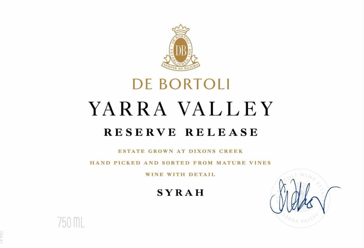 De Bortoli Reserve Release Syrah 2008 Front Label