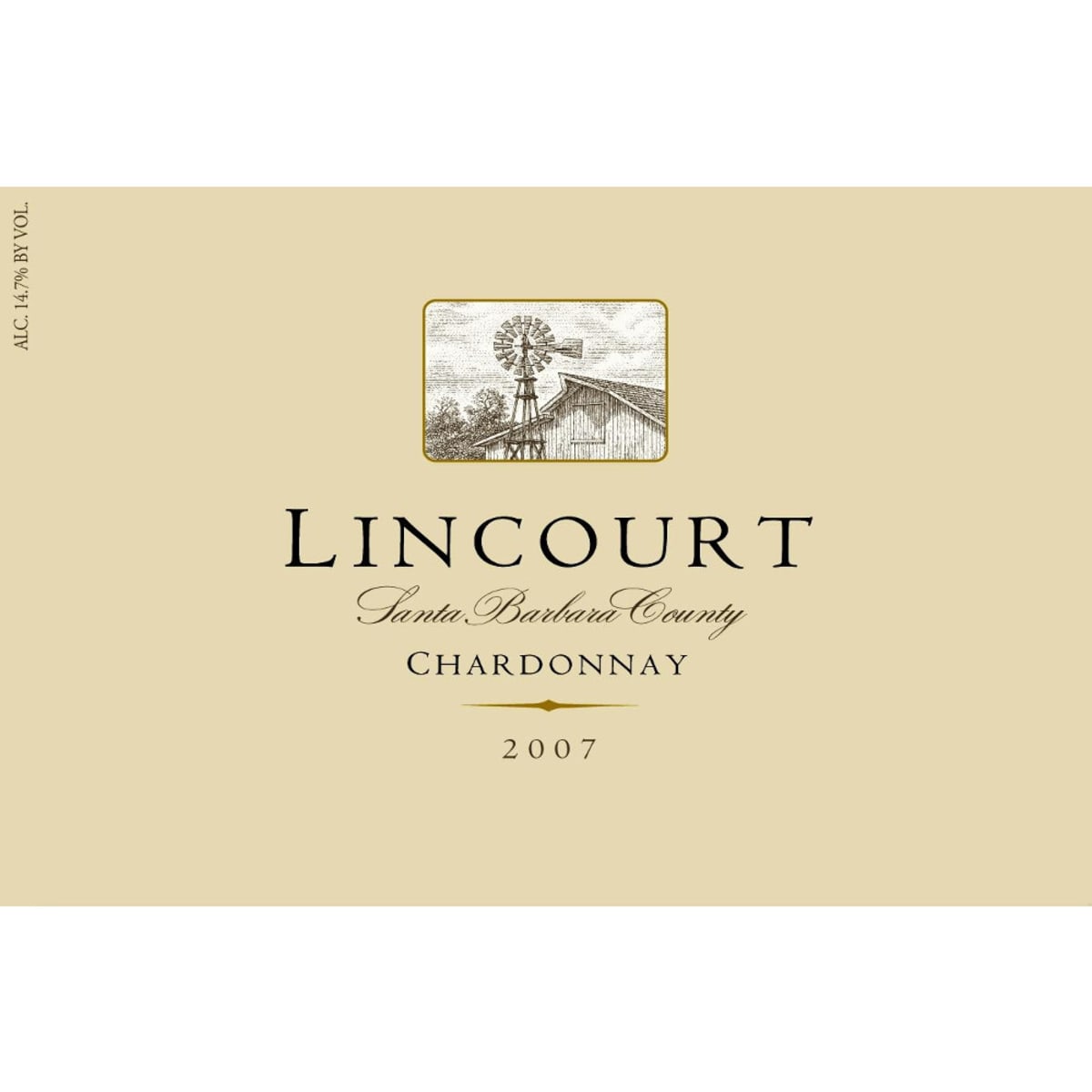 Lincourt Sta. Rita Hills Chardonnay 2007 Front Label