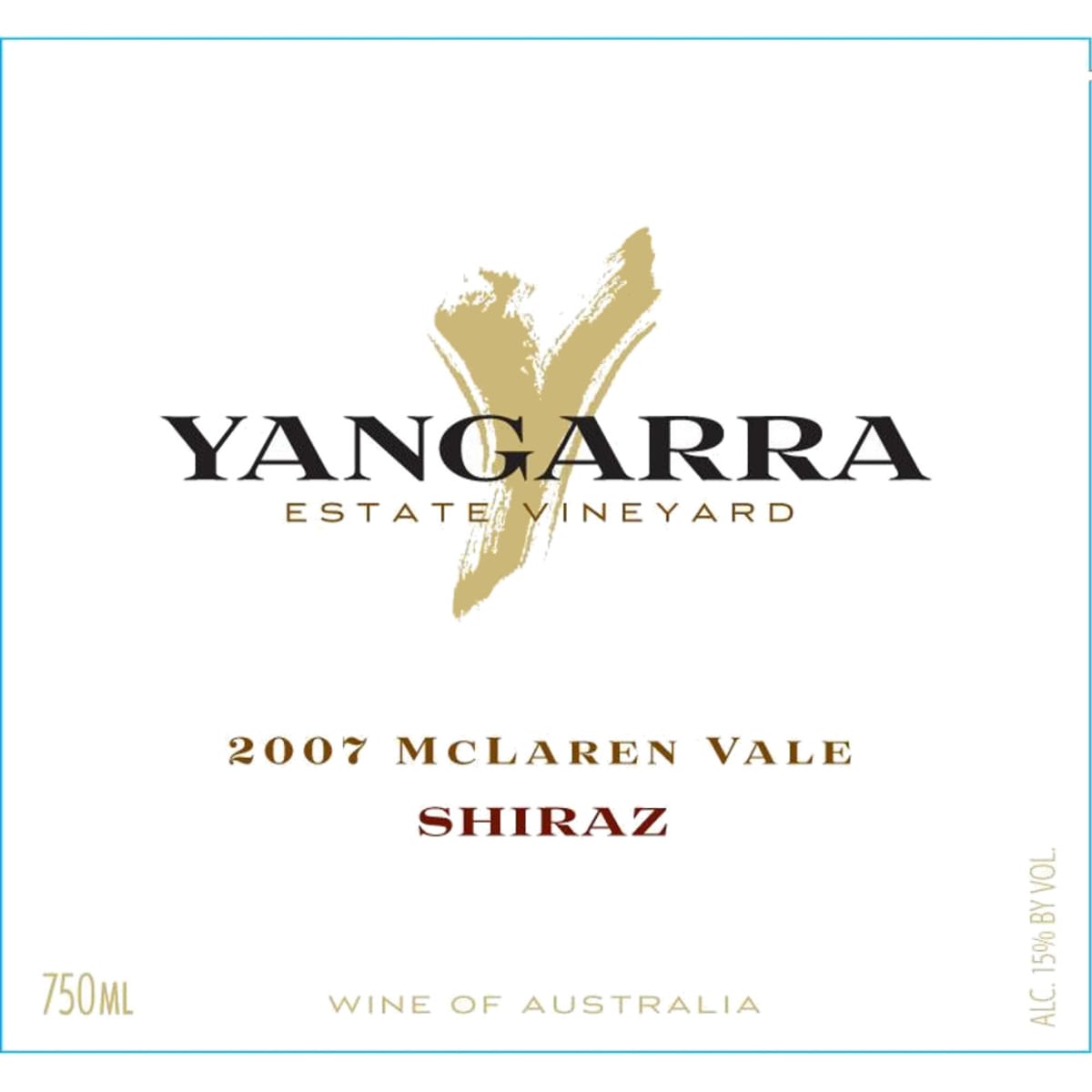 Yangarra McLaren Vale Shiraz 2007 Front Label