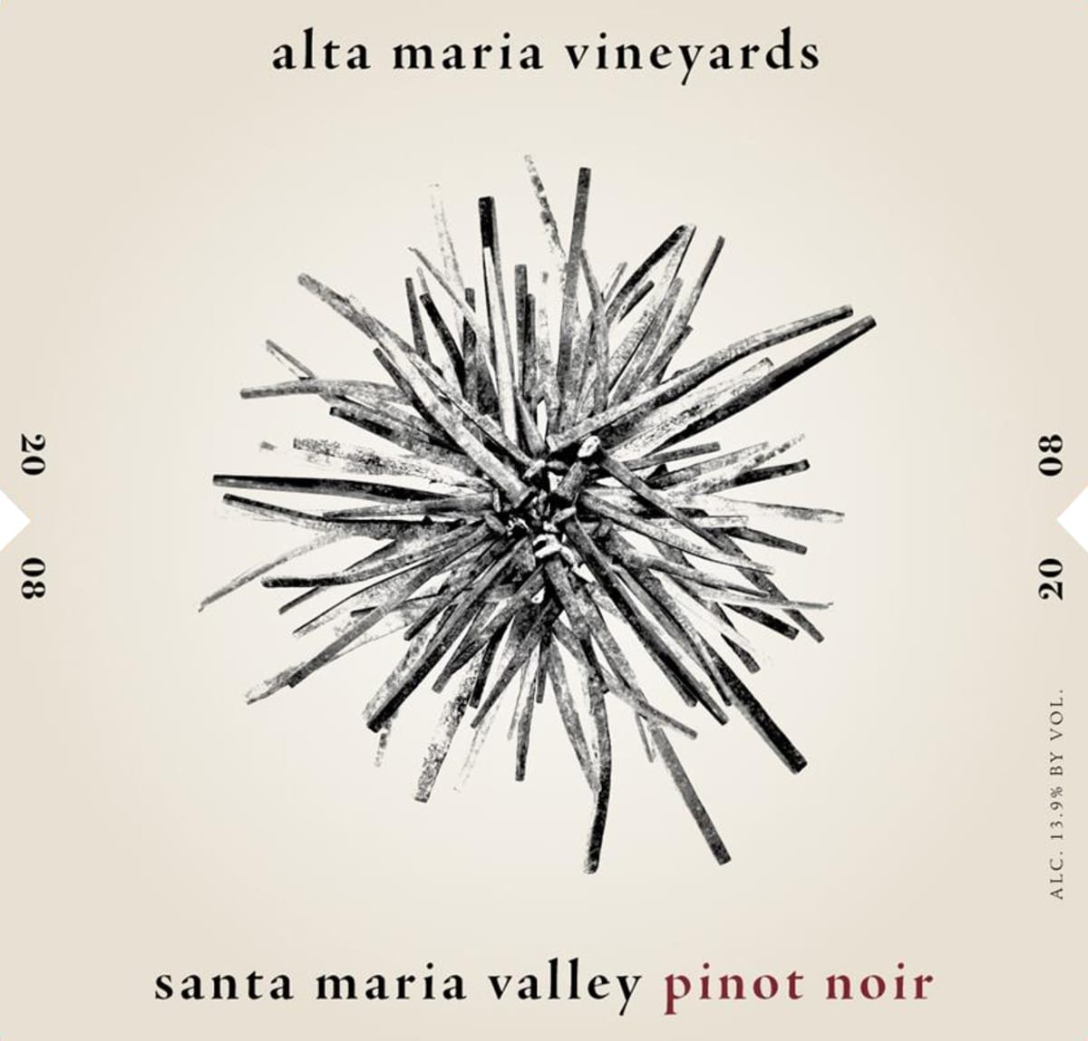 Alta Maria Santa Maria Valley Pinot Noir 2008 Front Label