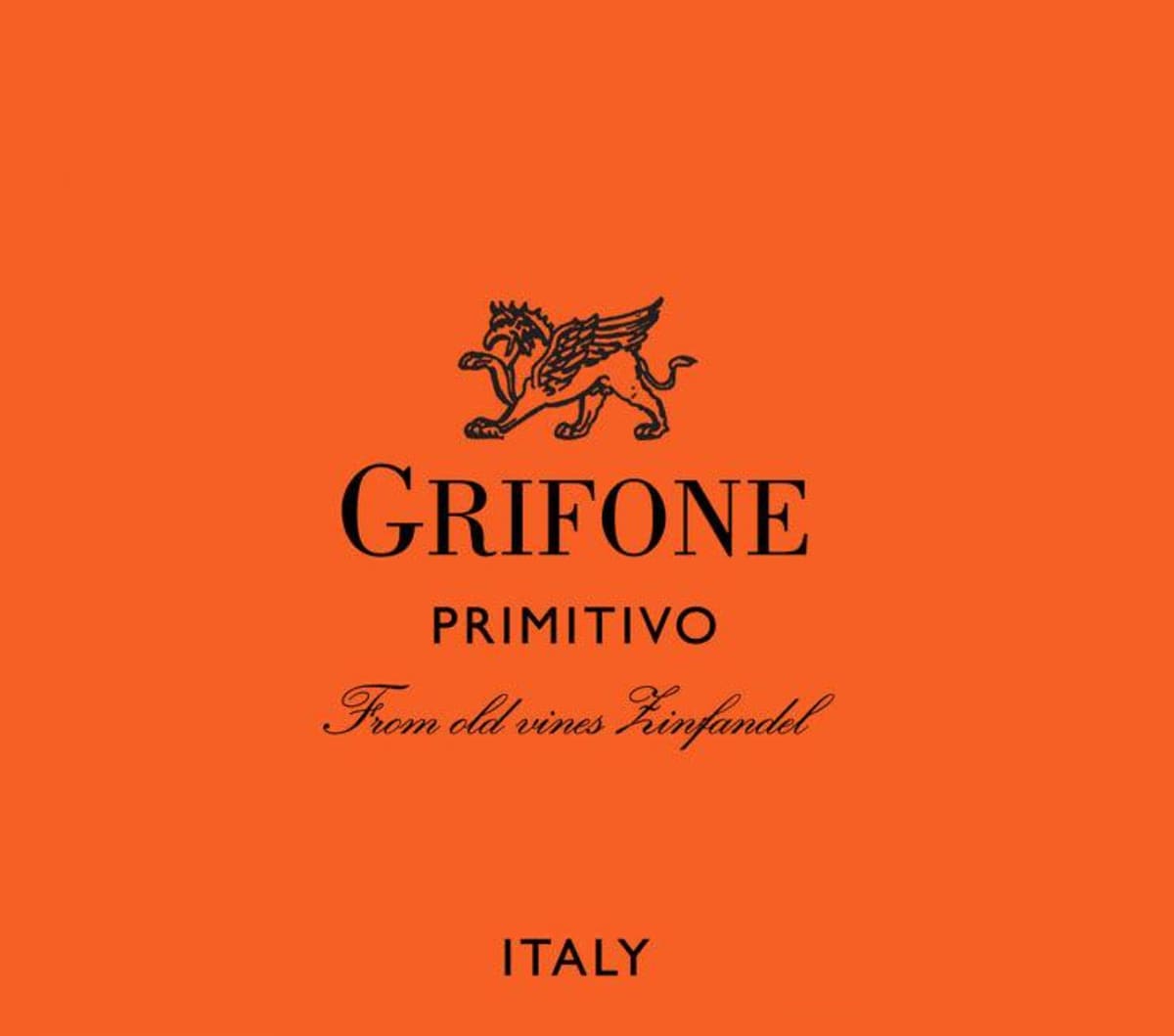 Grifone Primitivo Zinfandel 2012 Front Label