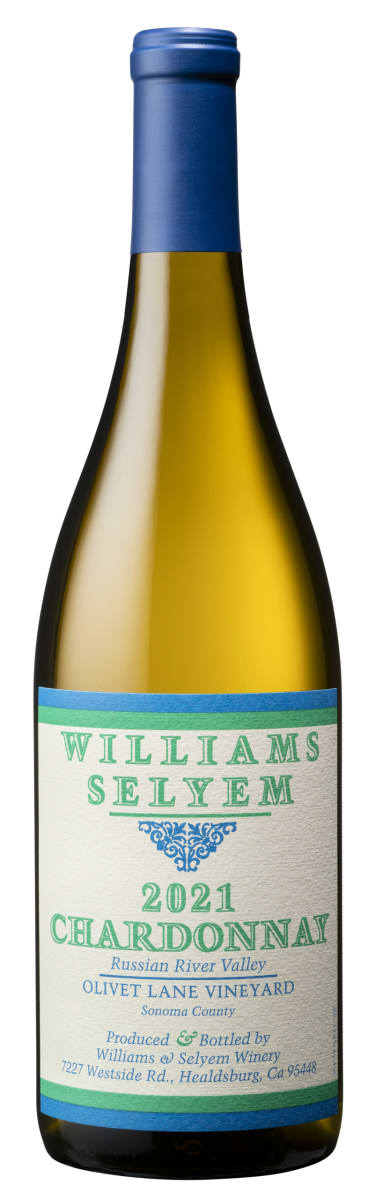 Williams Selyem Olivet Lane Vineyard Chardonnay 2021  Front Bottle Shot