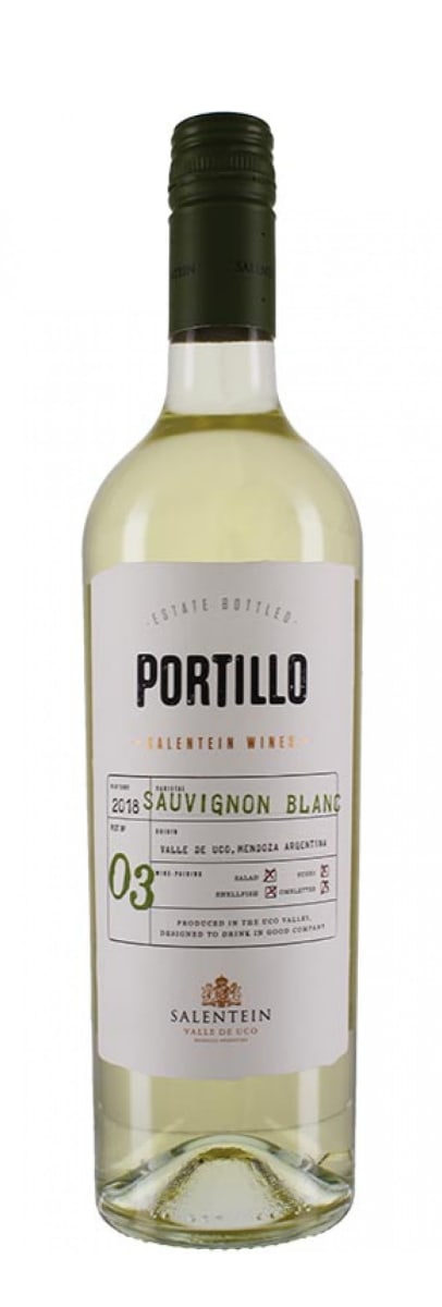 Portillo Sauvignon Blanc 2018  Front Bottle Shot