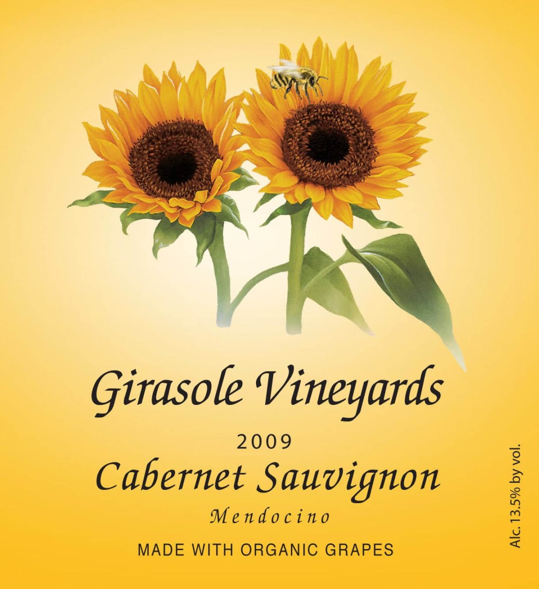 Girasole Vineyards Cabernet Sauvignon 2009  Front Label