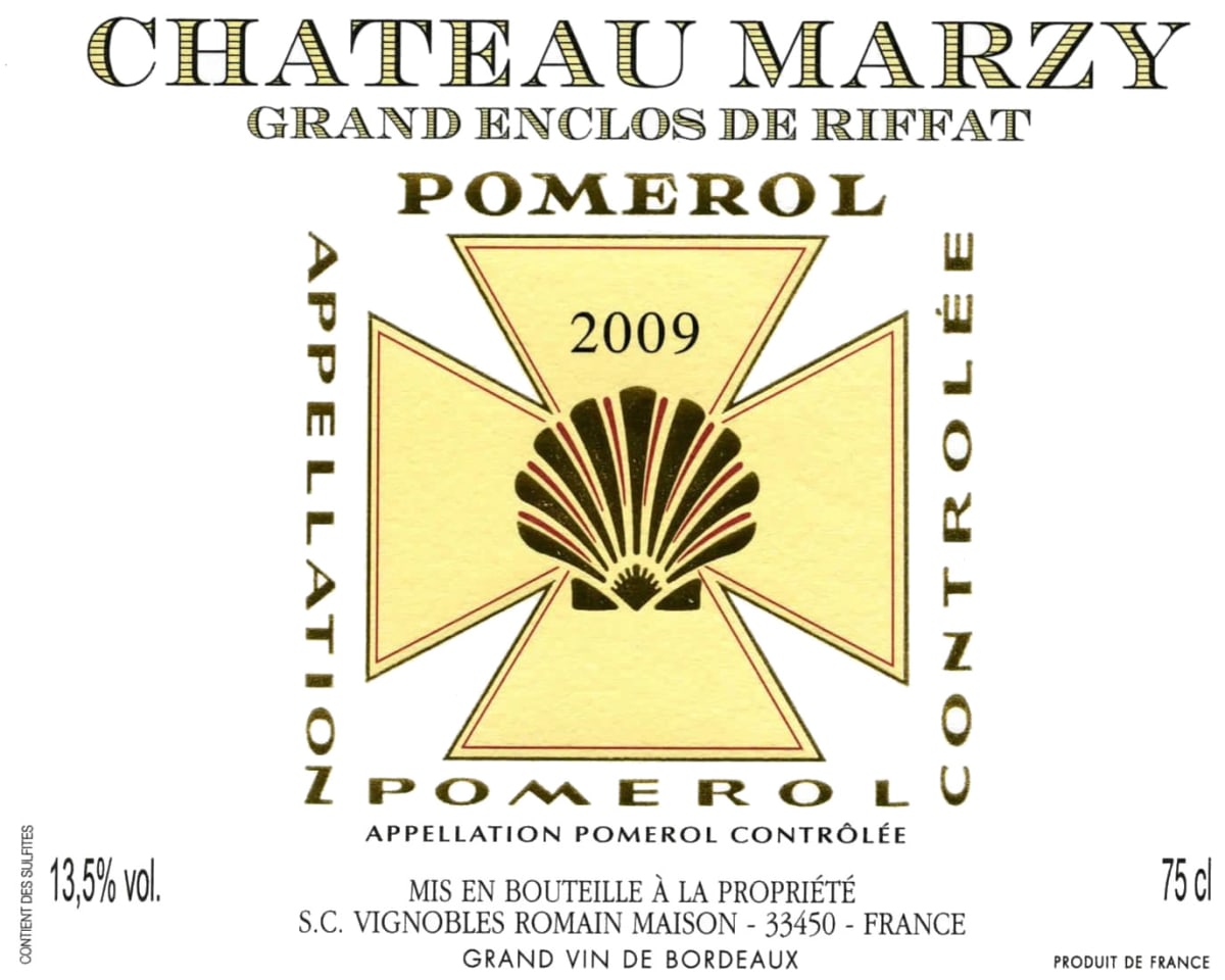 Chateau Marzy Pomerol Grand Enclos de Riffat 2009  Front Label