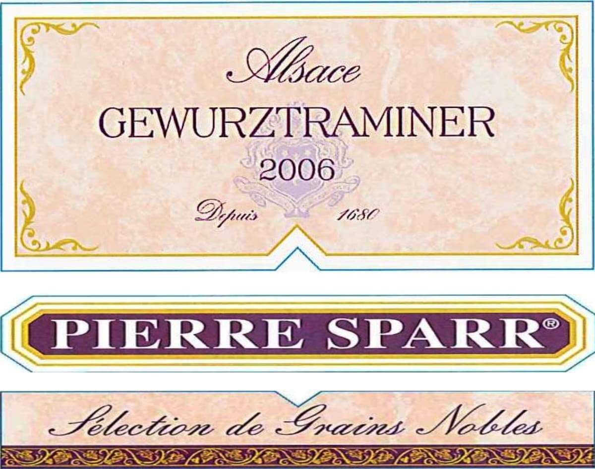 Pierre Sparr Alsace Selection de Grains Nobles Gewurztraminer 2006  Front Label