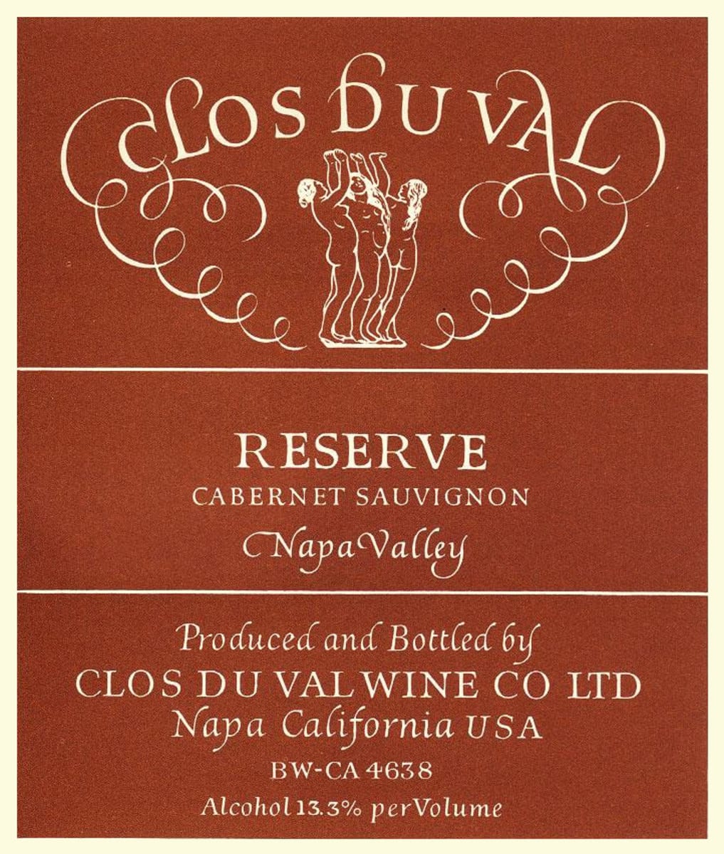 Clos Du Val Reserve Cabernet Sauvignon 1982  Front Label