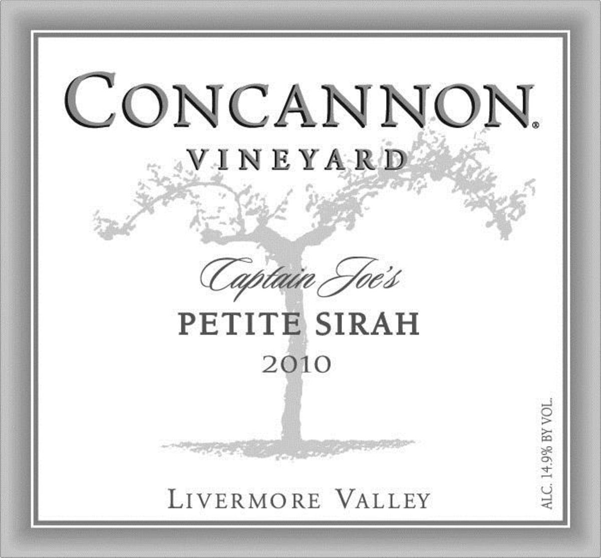 Concannon Captain Joe's Petite Sirah 2010  Front Label