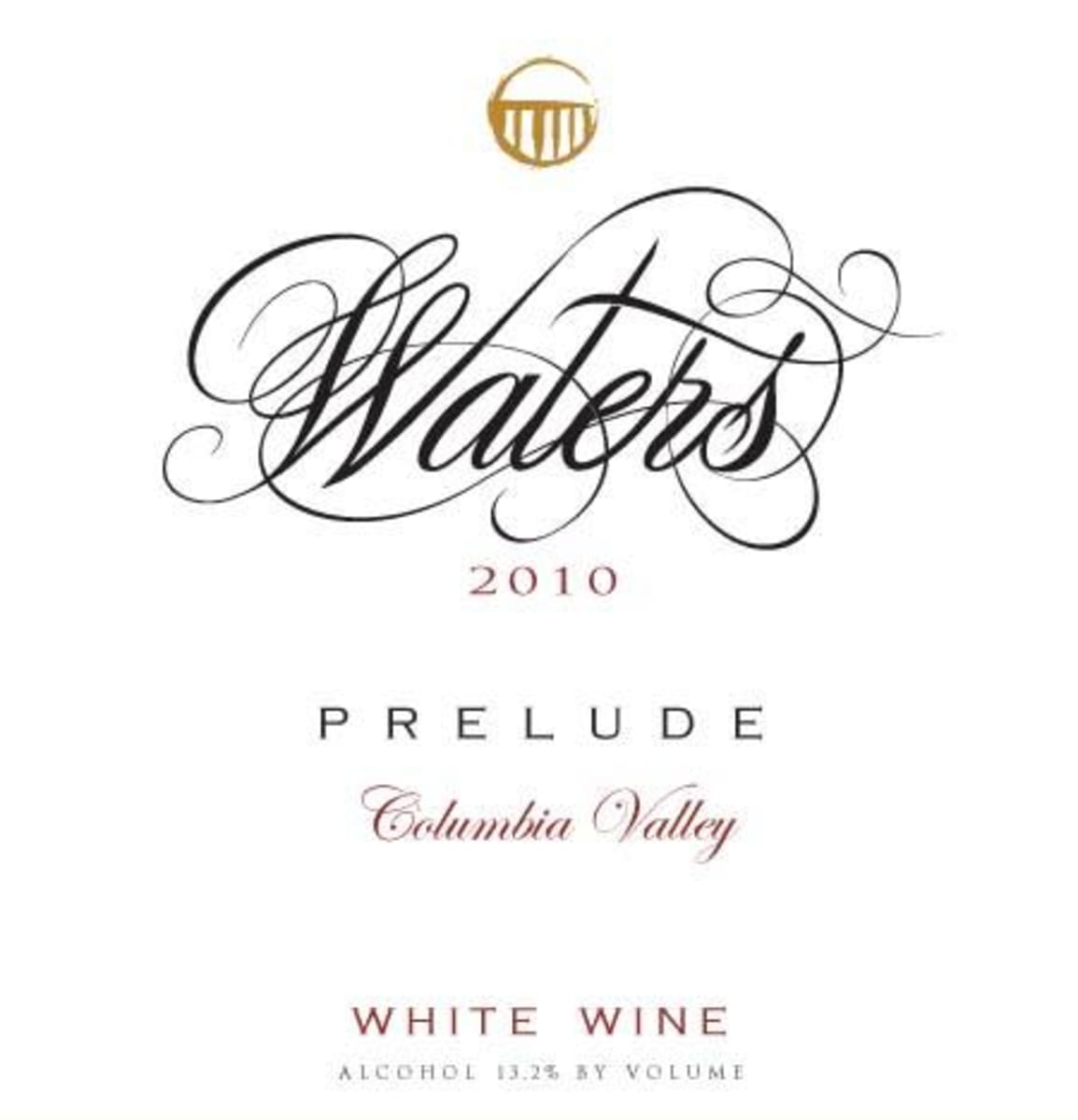 Waters Prelude White 2010 Front Label