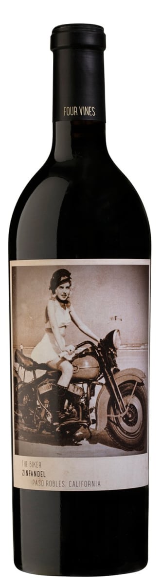 Four Vines The Biker Zinfandel 2019  Front Bottle Shot