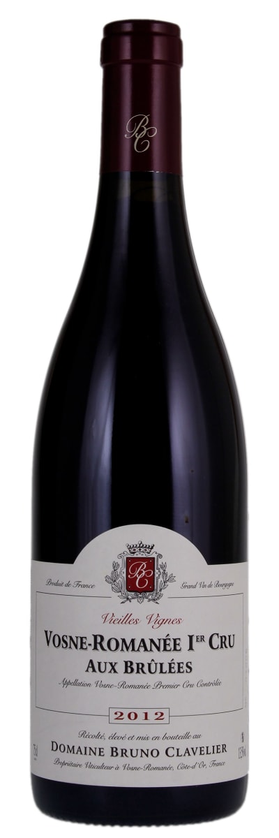 Domaine Bruno Clavelier Vosne-Romanee  Aux Brulees Premier Cru 2012  Front Bottle Shot