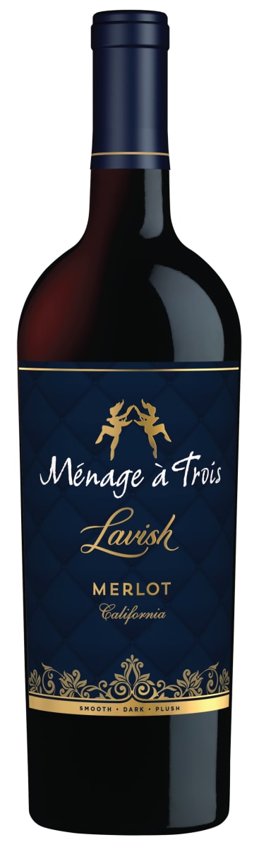 Menage a Trois Lavish Merlot 2018  Front Bottle Shot