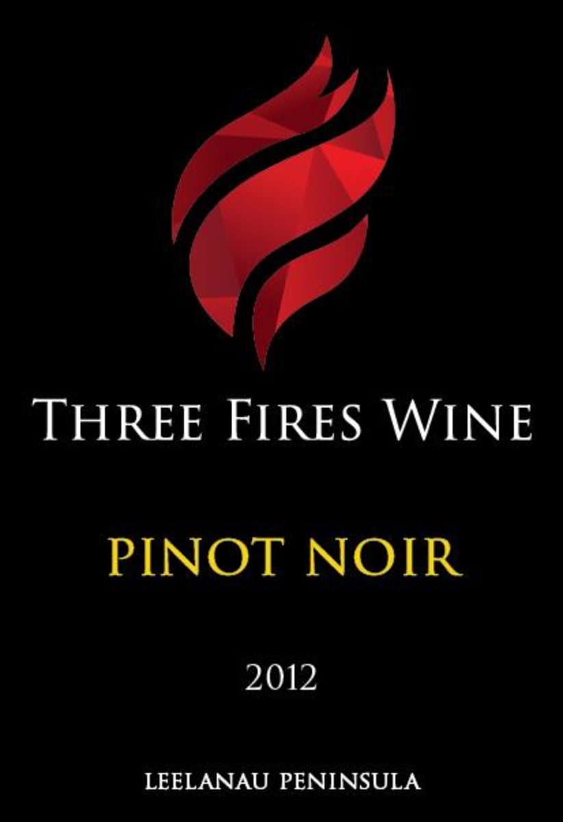 Three Fires Wine Pinot Noir 2012 Front Label