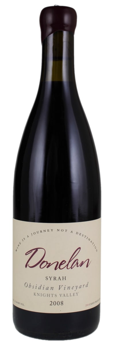 Donelan Obsidian Vineyard Syrah 2008  Front Bottle Shot