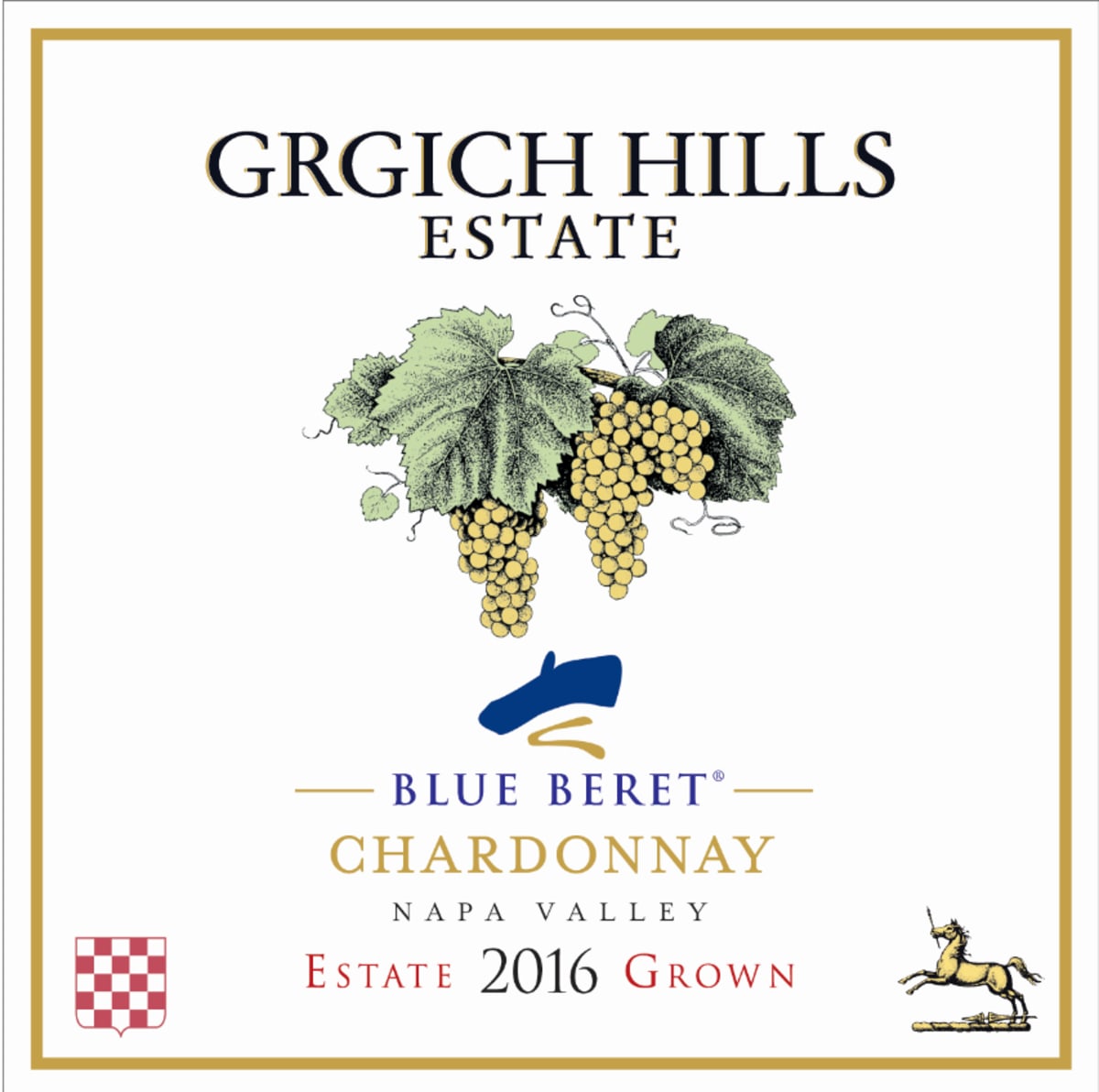 Grgich Hills Estate Blue Beret Chardonnay 2016  Front Label