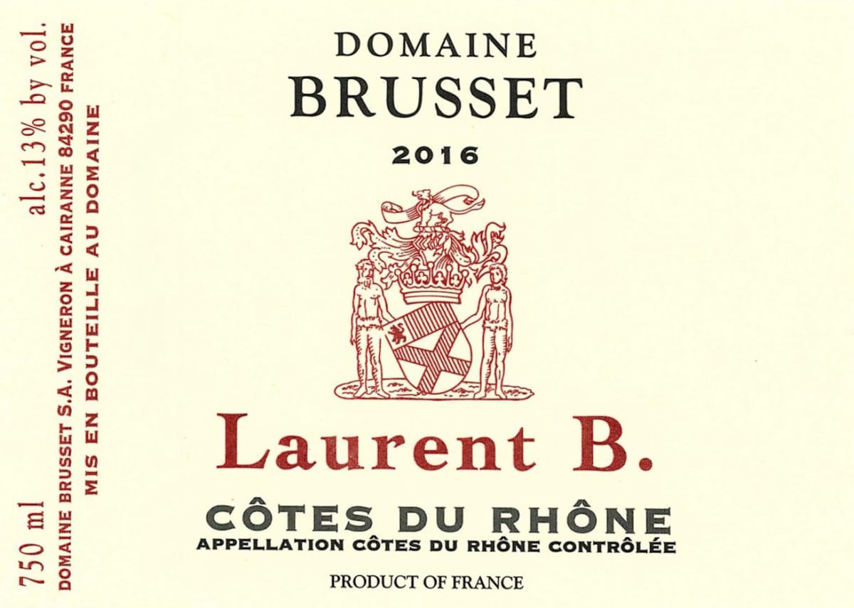 Domaine Brusset Laurent B. 2016  Front Label