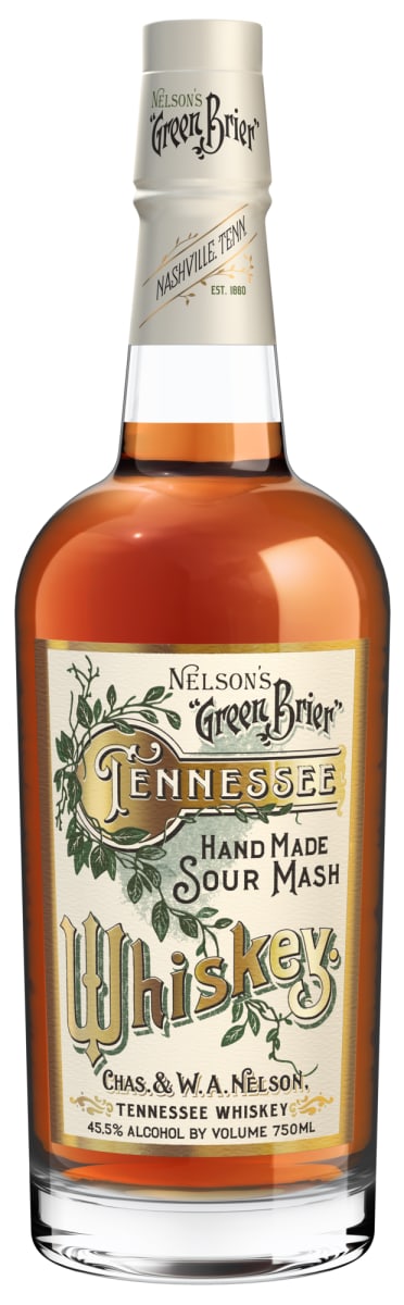 Nelson's Green Brier Hand Made Sour Mash Whiskey  Front Bottle Shot