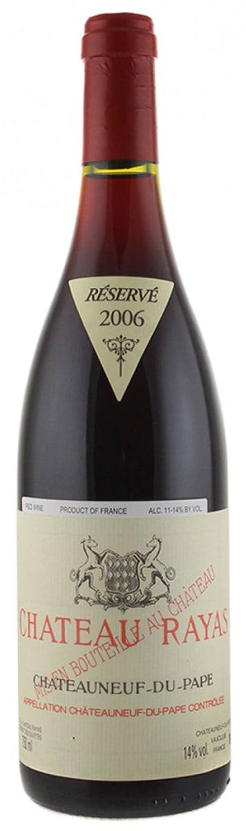 Chateau Rayas Chateaneuf-du-Pape Reserve 2006  Front Bottle Shot